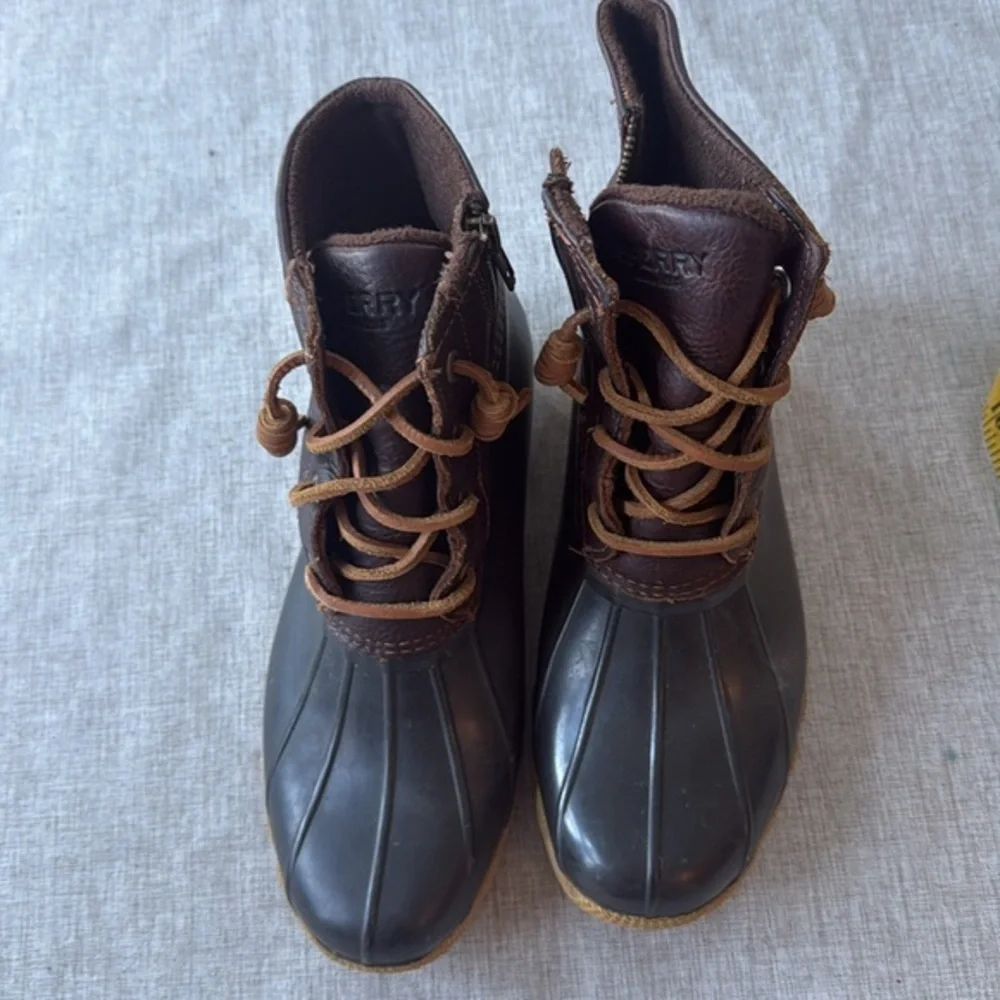 Sperry Saltwater Leather Rubber Waterproof Water Resistant Snow Rain Women’s 7.5